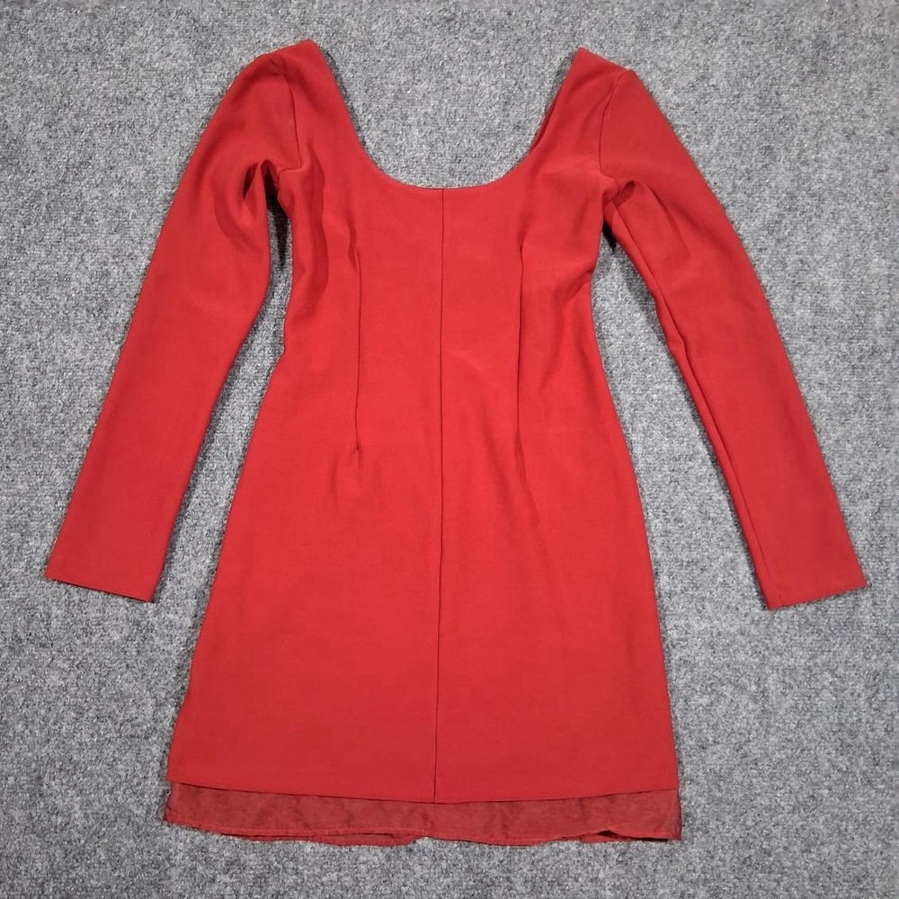 Abercrombie & Fitch Womens Red Long Sleeve Scoop‎ Neck Bodycon Mini Dress XS